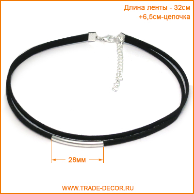 КПЛ011 черный/никель (бусы/подвеска)