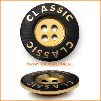 ВАВ2736 черный+Logo Classic матовое золото 4 прокола