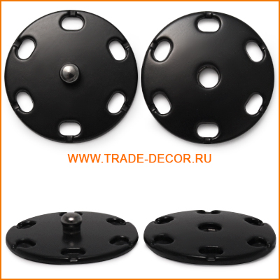 ГДЖ1540 черный матовый пришивная кнопка металл